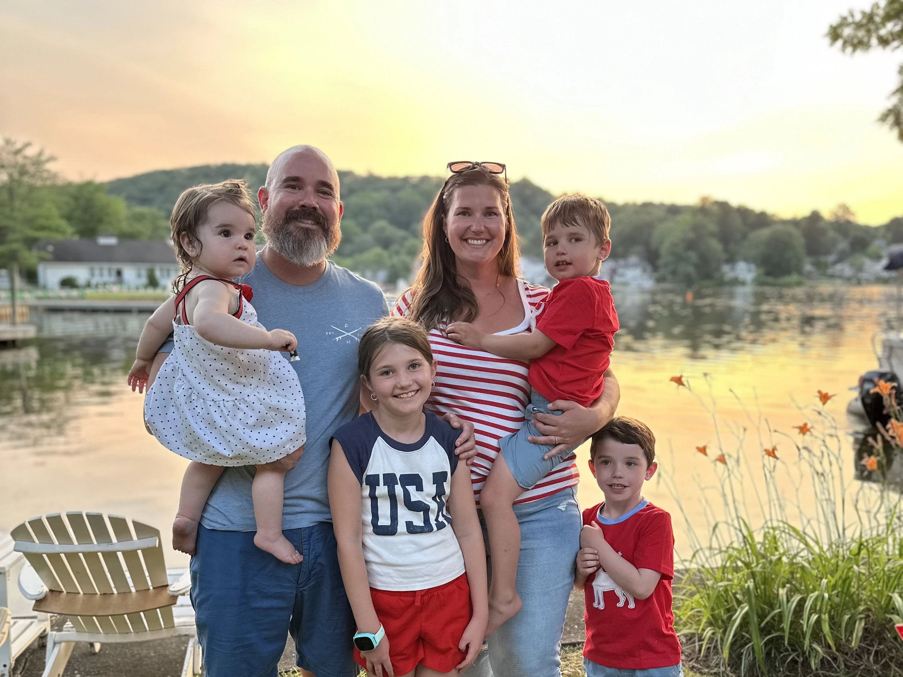 Ian with his family celebrating Fourth of July